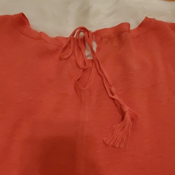 Talbots Melon Linen Top with tie XL - Picture 4 of 4